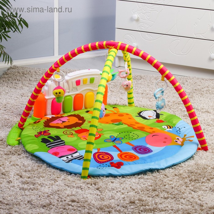 Развивающий коврик «Джунгли», с пианино, 80х80х0,5 см. 
Развивающий коврик «Джунгли», с пианино, 80х80х0,5 см.