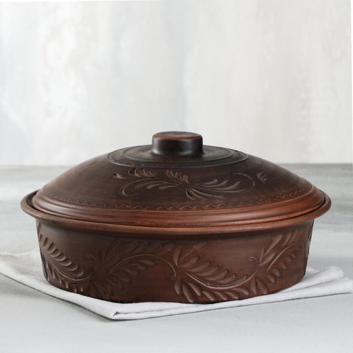 Сковорода "Резная", декор, красная глина, 29 см
Сковорода "Резная", декор, красная глина, 29 см