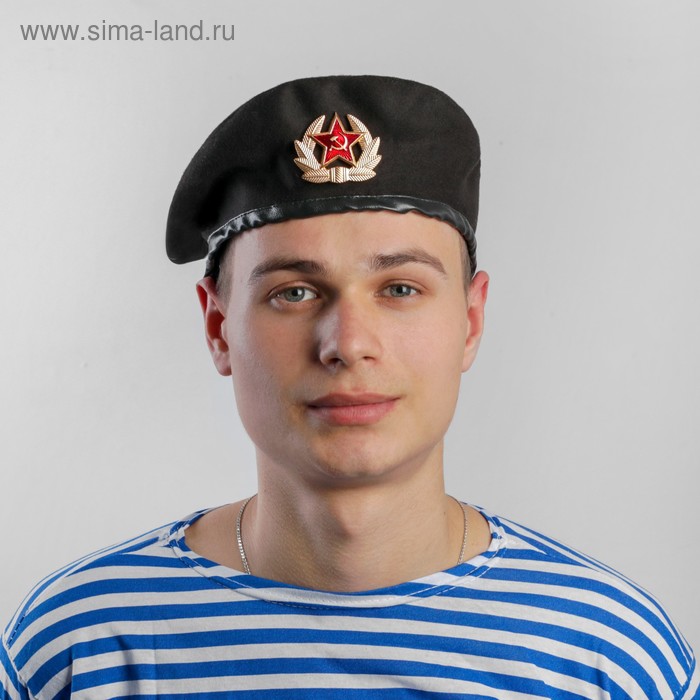 Берет черный сукно, подклад хлопок, р-р 57-58 
Берет черный сукно, подклад хлопок, р-р 57-58