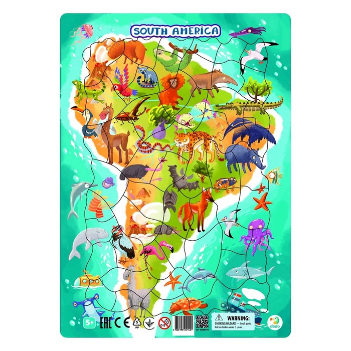 Пазл в рамке «Южная Америка», 53 элемента
Пазл в рамке «Южная Америка», 53 элемента