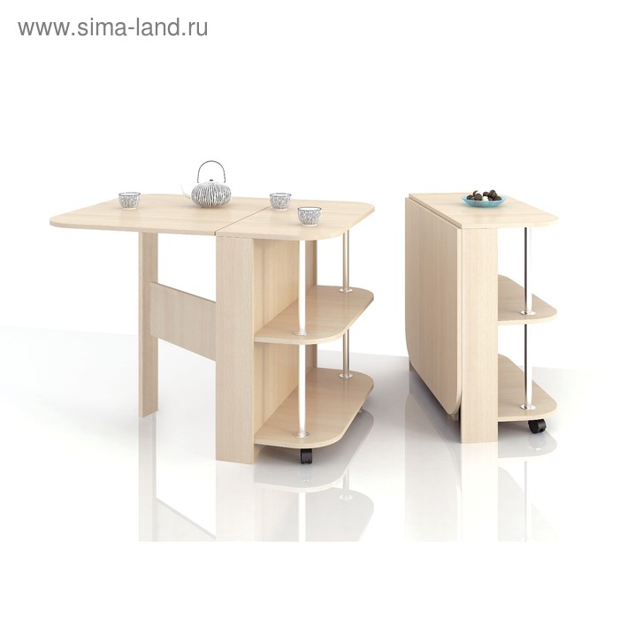 Стол-книжка с полками, 750х800х400(1050), Дуб молочный 
Стол-книжка с полками, 750х800х400(1050), Дуб молочный