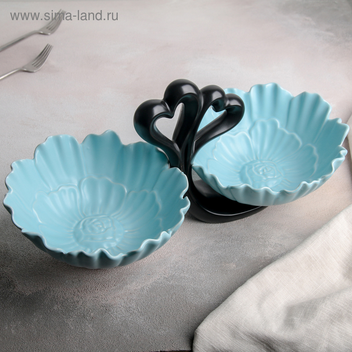 Фруктовница, 2 секции «Сердца», 40×19×19 см, цвет голубой
Фруктовница, 2 секции «Сердца», 40×19×19 см, цвет голубой