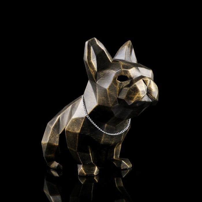 Статуэтка "Собака Бульдог оригами", чёрно-золотистая, 24 см 
Статуэтка "Собака Бульдог оригами", чёрно-золотистая, 24 см