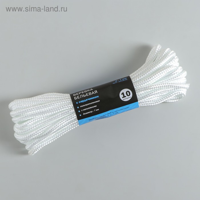 Верёвка бельевая ПП, d=7 мм, 10 м, цвет белый
Верёвка бельевая ПП, d=7 мм, 10 м, цвет белый