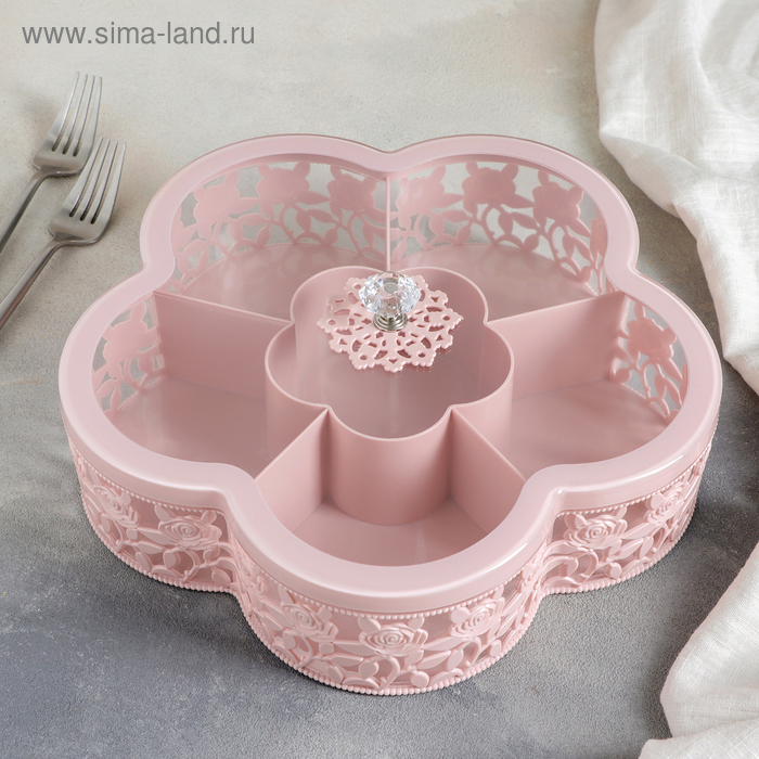 Менажница с крышкой «Роскошь», 6 секций, 26 см, цвет МИКС
Менажница с крышкой «Роскошь», 6 секций, 26 см, цвет МИКС