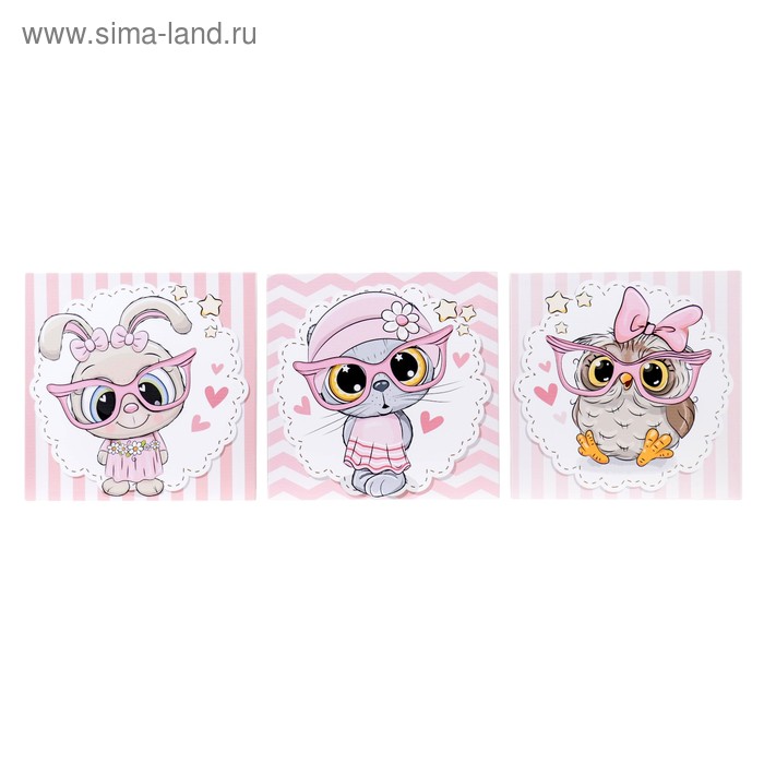 Модульная картина "Зверята" 111х37 см (3 - 37х37см)
Модульная картина "Зверята" 111х37 см (3 - 37х37см)