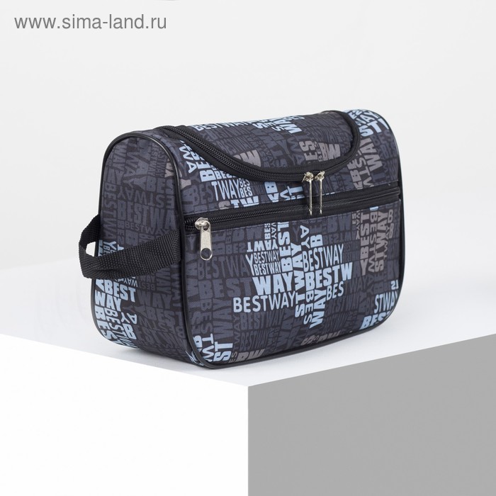 фото Косметичка-сумочка, отдел на молнии, наружный карман, цвет чёрный