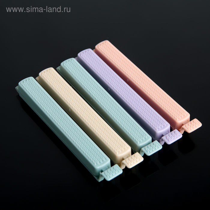 фото Набор зажимов для пакетов, 11,4 см, 5 шт, цвет микс