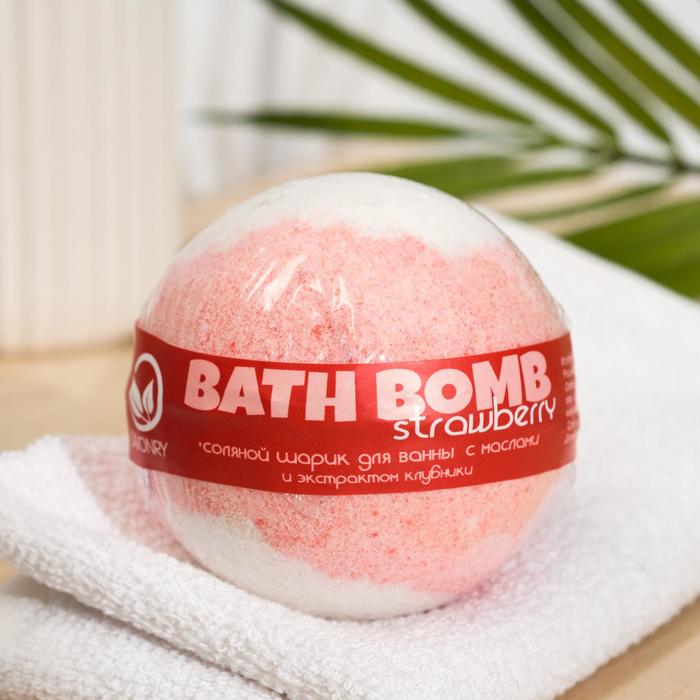 фото Бурлящий шар для ванны savonry "клубничный мусс" с увлажняющими маслами, 160 г