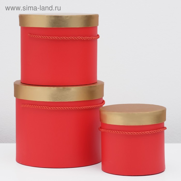 Набор коробок 3 в 1 круглые, красный 20 х 20 х 17 - 14 х 14 х 13 см
Набор коробок 3 в 1 круглые, красный 20 х 20 х 17 - 14 х 14 х 13 см