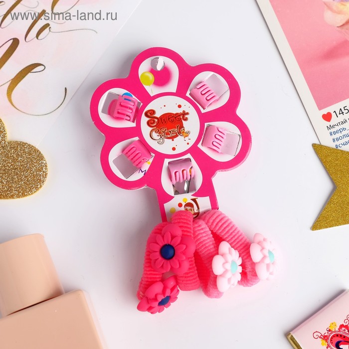 Набор для волос "Карусель" (5 крабов, 4 резинки) цветочки нежные, микс
Набор для волос "Карусель" (5 крабов, 4 резинки) цветочки нежные, микс
