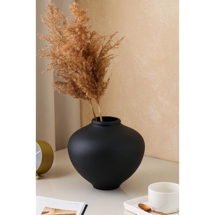 Ваза керамическая "Юла", настольная, муар, чёрная, 20 см
Ваза керамическая "Юла", настольная, муар, чёрная, 20 см