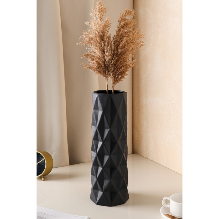 Ваза керамическая "Поли", настольная, муар, чёрный, 41 см
Ваза керамическая "Поли", настольная, муар, чёрный, 41 см