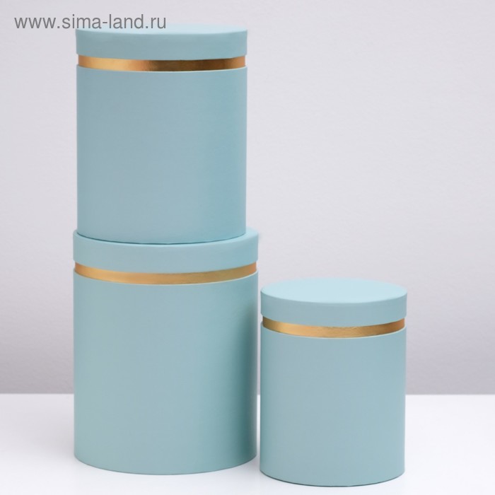 Набор коробок 3 в 1, круглый, бирюзовый, 25 х 21 х 21 - 20 х 16 х 16 см 
Набор коробок 3 в 1, круглый, бирюзовый, 25 х 21 х 21 - 20 х 16 х 16 см