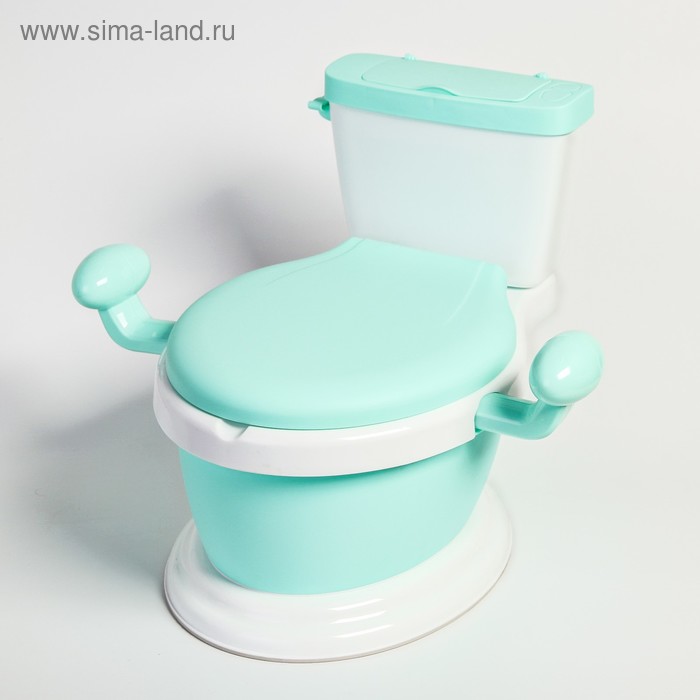 Горшок-унитаз с ручками, цвет голубой/бирюзовый
Горшок-унитаз с ручками, цвет голубой/бирюзовый