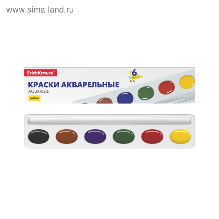 Акварель 6 цветов ErichKrause Basic, медовая, в мягком пластике, картон с европодвесом, без кисти
Акварель 6 цветов ErichKrause Basic, медовая, в мягком пластике, картон с европодвесом, без кисти