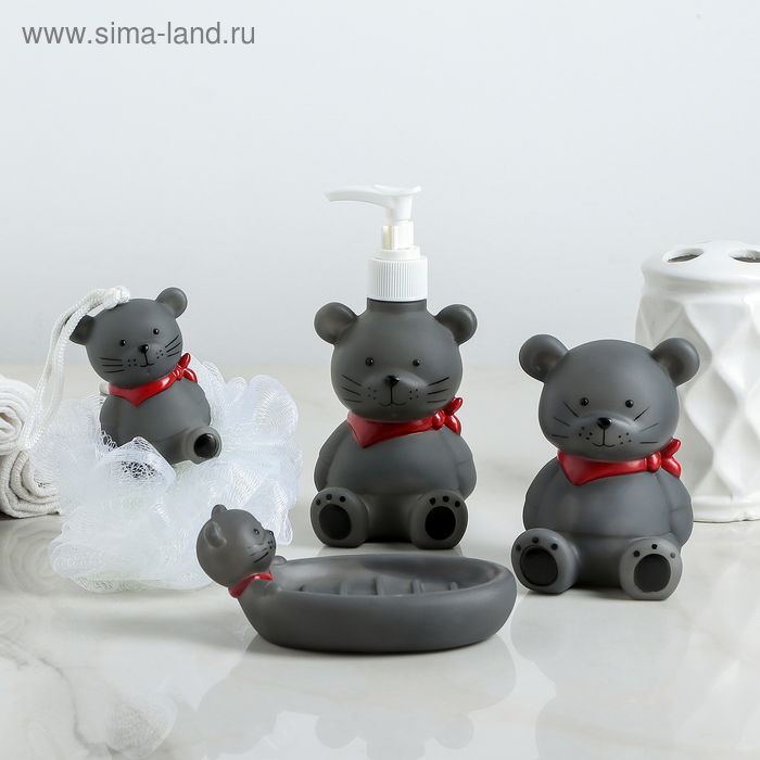 Набор аксессуаров для ванной комнаты «Мышата», 4 предмета (дозатор 220 мл, мыльница, стакан мочалка)
Набор аксессуаров для ванной комнаты «Мышата», 4 предмета (дозатор 220 мл, мыльница, стакан мочалка)