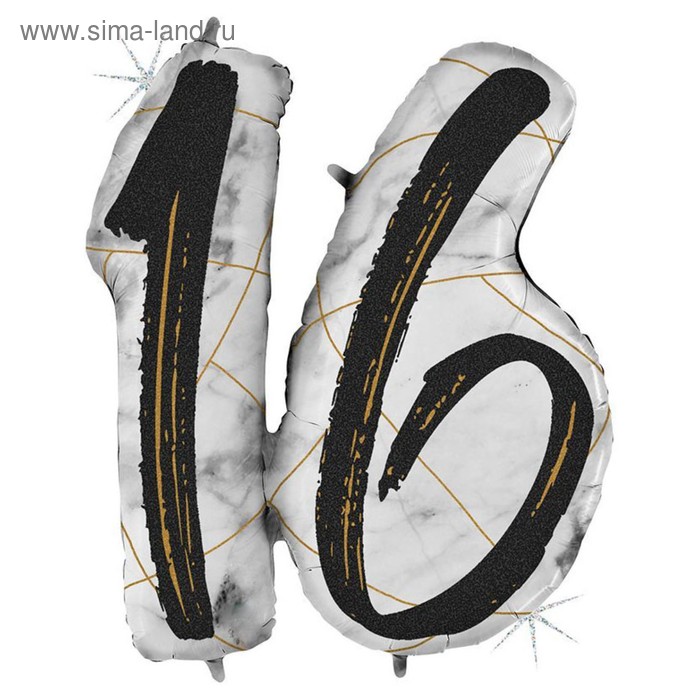 Шар фольгированный 36" «Цифра 16», мрамор, цвет чёрный 
Шар фольгированный 36" «Цифра 16», мрамор, цвет чёрный