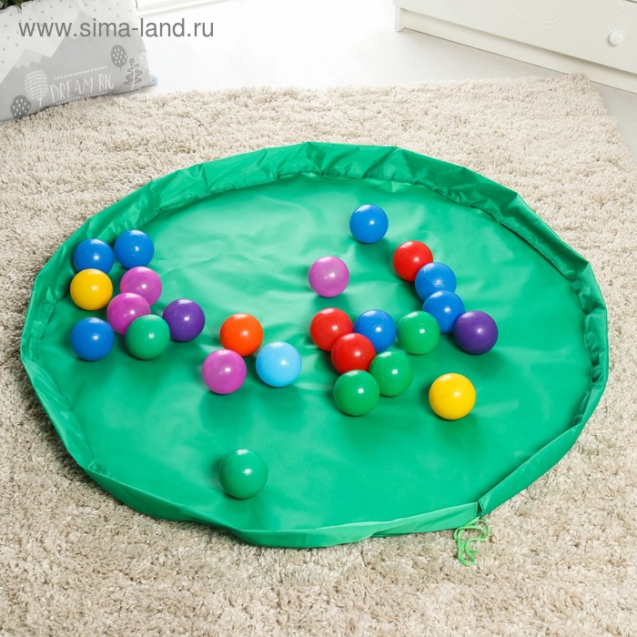 Развивающий коврик - сумка для игрушек «Котик», зеленый, d150 см, оксфорд 
Развивающий коврик - сумка для игрушек «Котик», зеленый, d150 см, оксфорд