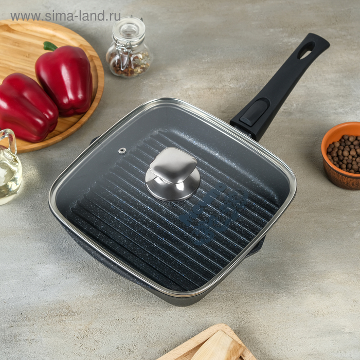 Сковорода-гриль «Гранит», 24×24, съёмная ручка, стеклянная крышка
Сковорода-гриль «Гранит», 24×24, съёмная ручка, стеклянная крышка