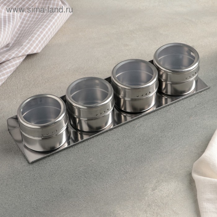 Набор для специй «Магнит», 6×4 см, на подставке, 4 шт
Набор для специй «Магнит», 6×4 см, на подставке, 4 шт