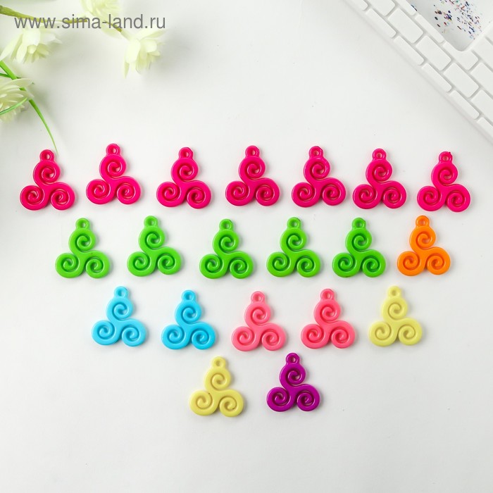 Декор для творчества пластик "Завиток" цветные набор 20 шт 2,8х3,2 см 
Декор для творчества пластик "Завиток" цветные набор 20 шт 2,8х3,2 см