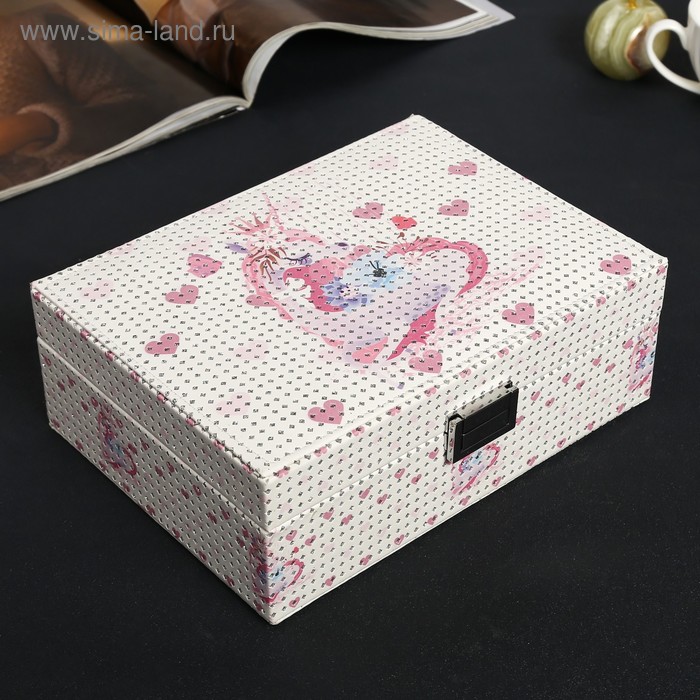 Шкатулка кожзам для украшений "Единорожек и цветы" с блёстками 8х17х23 см
Шкатулка кожзам для украшений "Единорожек и цветы" с блёстками 8х17х23 см