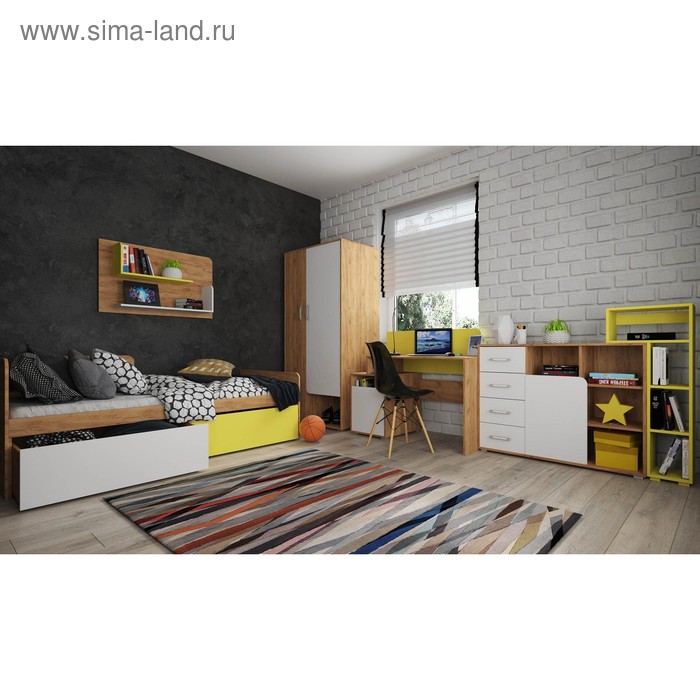 Молодежная Дастин 1 Дуб Вотан/Белая Аляска/Желтый шафрановый
Молодежная Дастин 1 Дуб Вотан/Белая Аляска/Желтый шафрановый