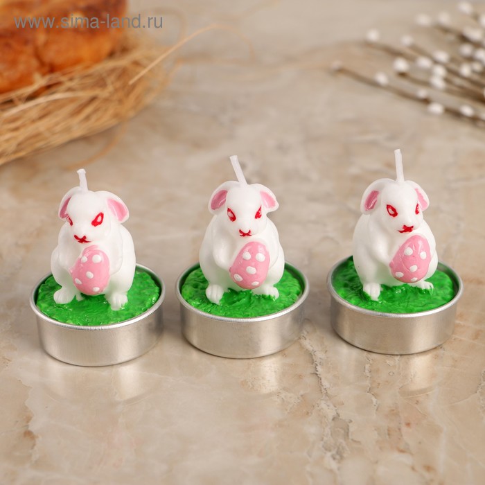 Набор пасхальных свечей "Белый кролик", 4×6см, 3 шт
Набор пасхальных свечей "Белый кролик", 4×6см, 3 шт