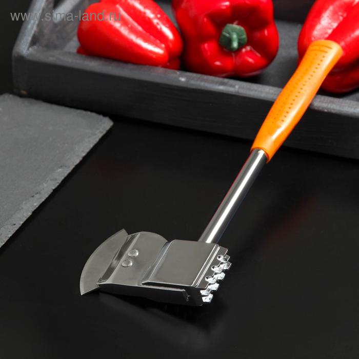 фото Молоток-топорик с прорезиненной ручкой для мяса, цвет микс