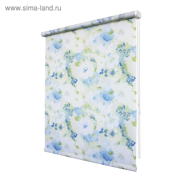 фото Рулонная штора «пионы», 60 х 175 см, цвет голубой уют