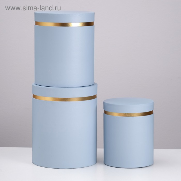 Набор коробок 3 в 1 круглый, голубой, 25 х 21 х 21 - 20 х 16 х 16 см 
Набор коробок 3 в 1 круглый, голубой, 25 х 21 х 21 - 20 х 16 х 16 см