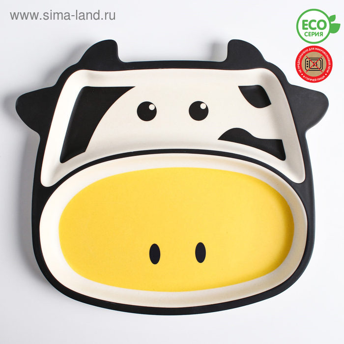 Тарелка детская из бамбука "Коровка"
Тарелка детская из бамбука "Коровка"