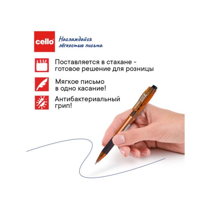 Ручка шариковая автоматическая Cello Joy Neon tinted, узел 0.7 мм, резиновый упор, чернила синие, корпус микс
Ручка шариковая автоматическая Cello Joy Neon tinted, узел 0.7 мм, резиновый упор, чернила синие, корпус микс