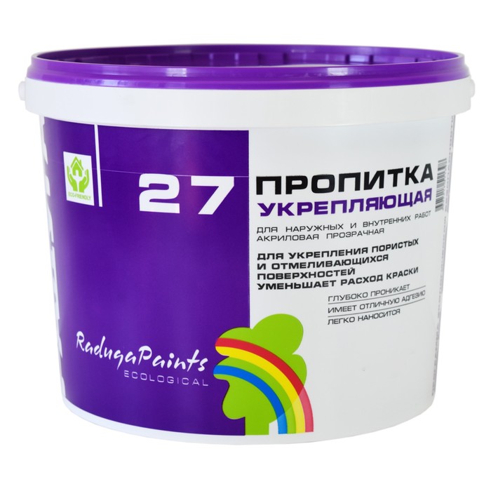 Пропитка водно-дисперсионная акриловая "Радуга 27", 1кг
Пропитка водно-дисперсионная акриловая "Радуга 27", 1кг