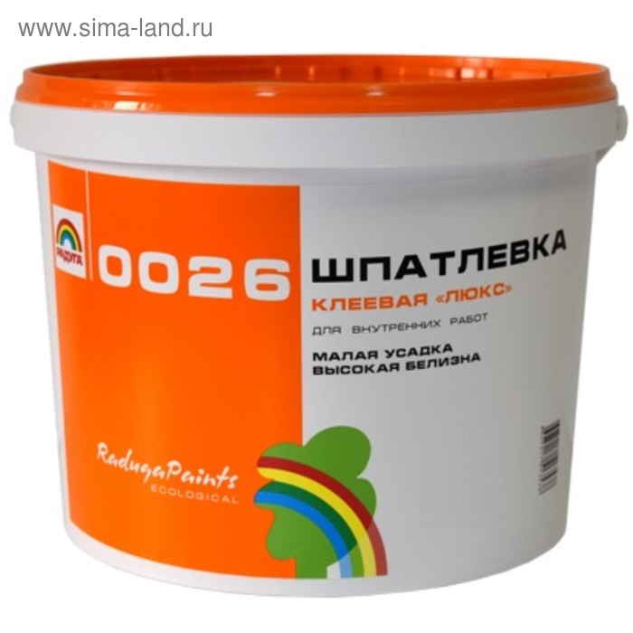 Шпатлёвка "Радуга 0026", ЛЮКС 1,5 кг
Шпатлёвка "Радуга 0026", ЛЮКС 1,5 кг