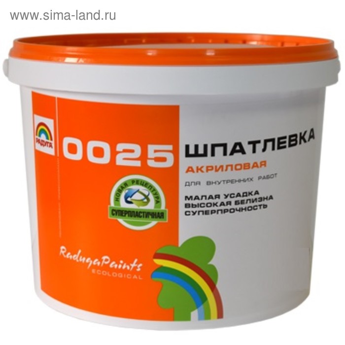 Шпатлёвка водно-дисперсионная акриловая "Радуга 0025" 4,5 кг
Шпатлёвка водно-дисперсионная акриловая "Радуга 0025" 4,5 кг