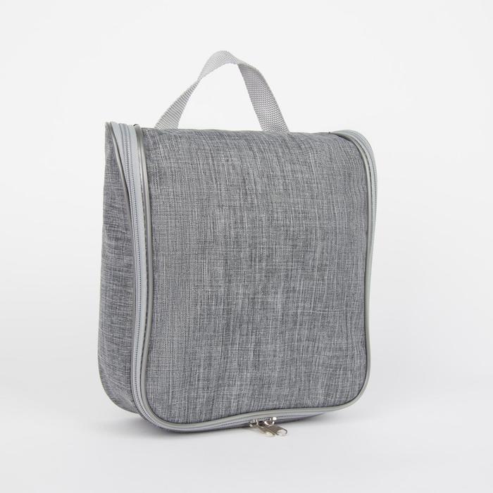 фото Косметичка-сумочка, отдел на молнии, цвет серый