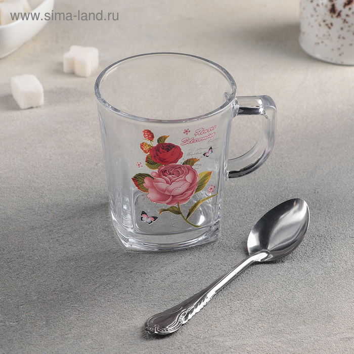 Кружка 250 мл «Роза», с ложкой, рисунок МИКС
Кружка 250 мл «Роза», с ложкой, рисунок МИКС