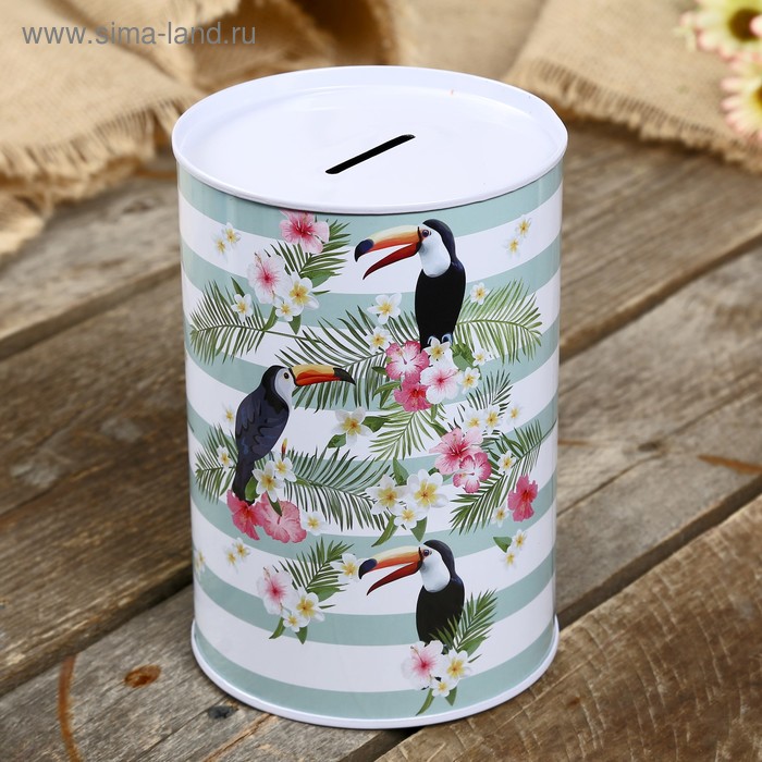 Копилка металл банка "Туканы и цветы" МИКС 15х10х10 см
Копилка металл банка "Туканы и цветы" МИКС 15х10х10 см
