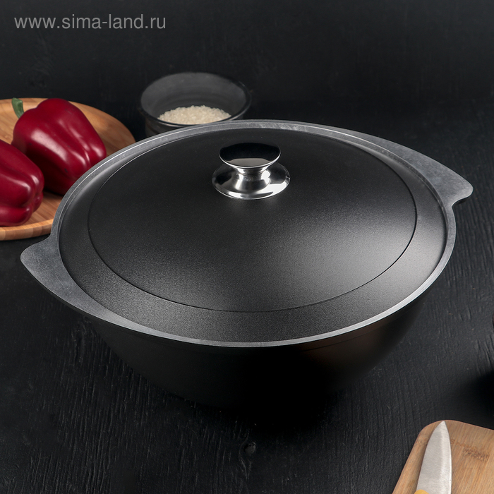 Казан, 4,5 л, с декоративным покрытием, цвет чёрный
Казан, 4,5 л, с декоративным покрытием, цвет чёрный