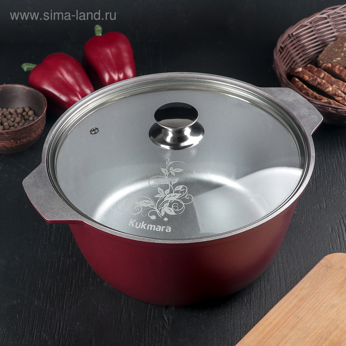 Кастрюля-жаровня, 5 л, стеклянная крышка, с декоративным покрытием, цвет бордовый
Кастрюля-жаровня, 5 л, стеклянная крышка, с декоративным покрытием, цвет бордовый