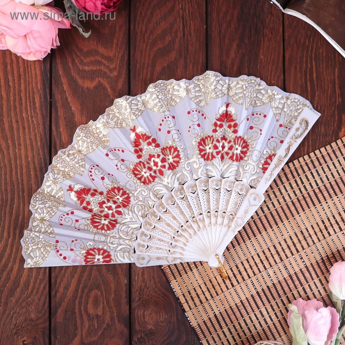 Веер пластик, текстиль "Узоры на органзе" блёстки золото МИКС 23 см 
Веер пластик, текстиль "Узоры на органзе" блёстки золото МИКС 23 см