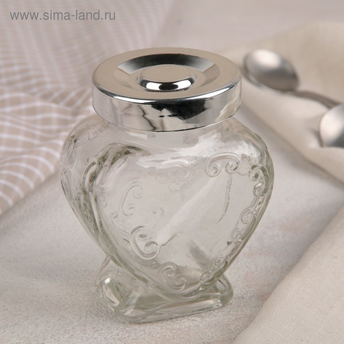 Банка для сыпучих продуктов «Сердце», 7×5×8,7 см, 150 мл
Банка для сыпучих продуктов «Сердце», 7×5×8,7 см, 150 мл