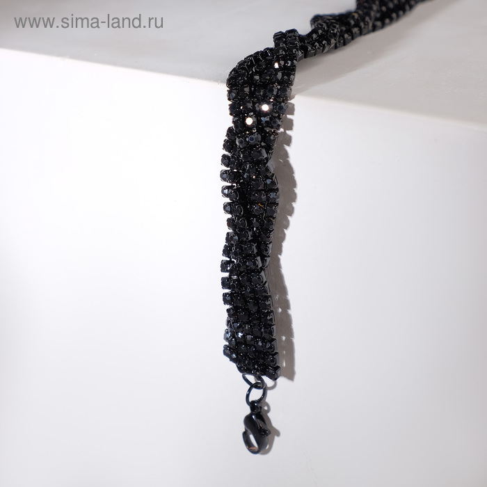 Браслет со стразами "Маскарад" косичка, цвет черный ,L=20см
Браслет со стразами "Маскарад" косичка, цвет черный ,L=20см