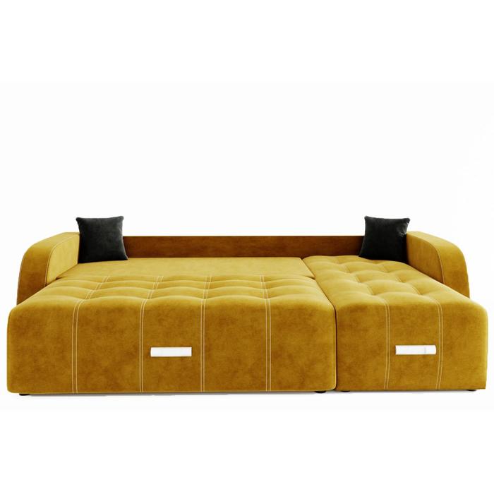 фото Угловой диван «нью-йорк 3», угол правый, пантограф, велюр, цвет селфи 08, подушки селфи 07 золотое руно