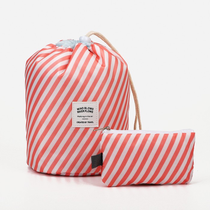 фото Косметичка на шнуре, с кошельком, цвет розовый