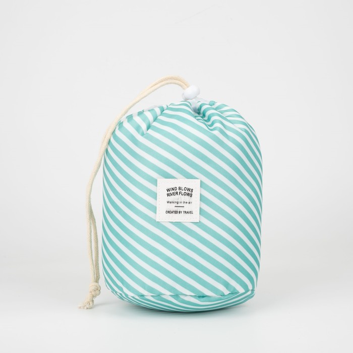 фото Косметичка на шнурке, с кошельком, цвет зелёный