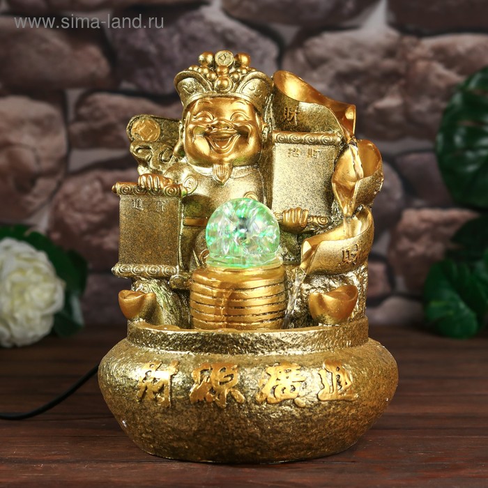 Фонтан настольный от сети, подсветка "Весёлый хотей" золото 26х18х17 см
Фонтан настольный от сети, подсветка "Весёлый хотей" золото 26х18х17 см