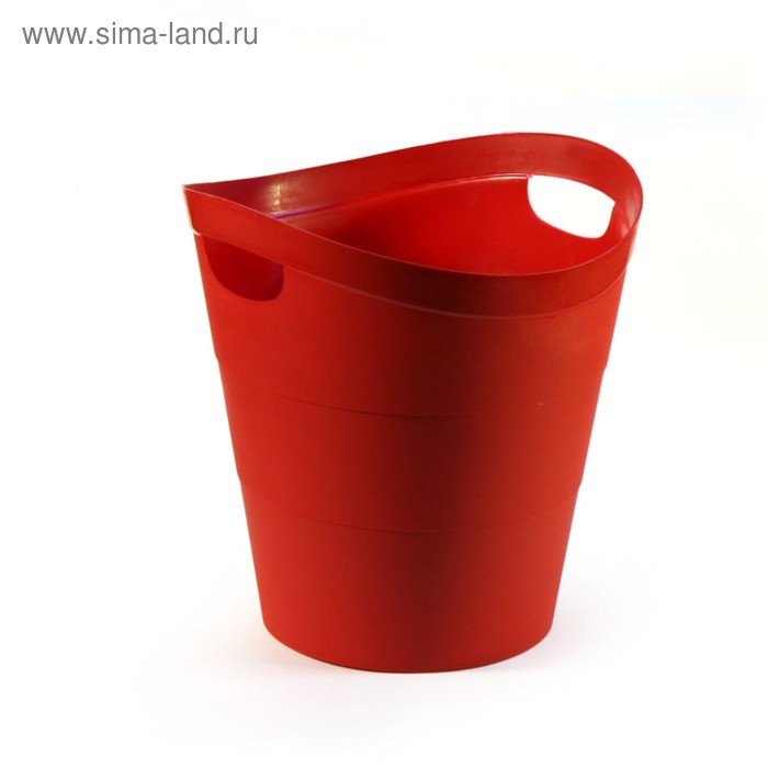 фото Корзина для бумаг пластик цельная 14л uni "2002", красная